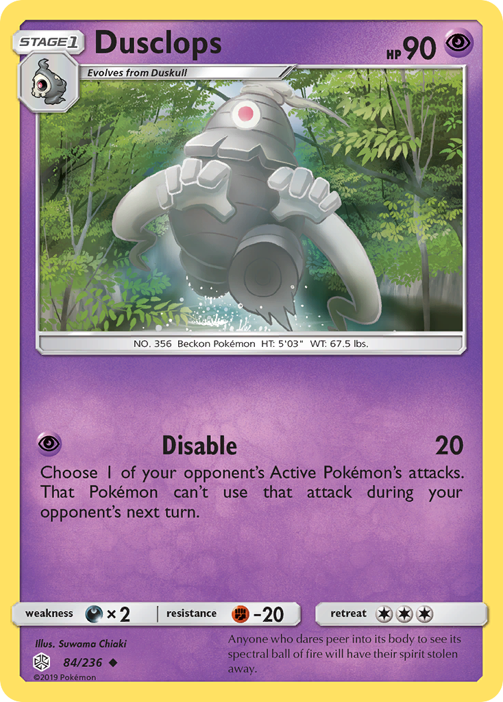 Dusclops 84 Uncommon card from Cosmic Eclipse