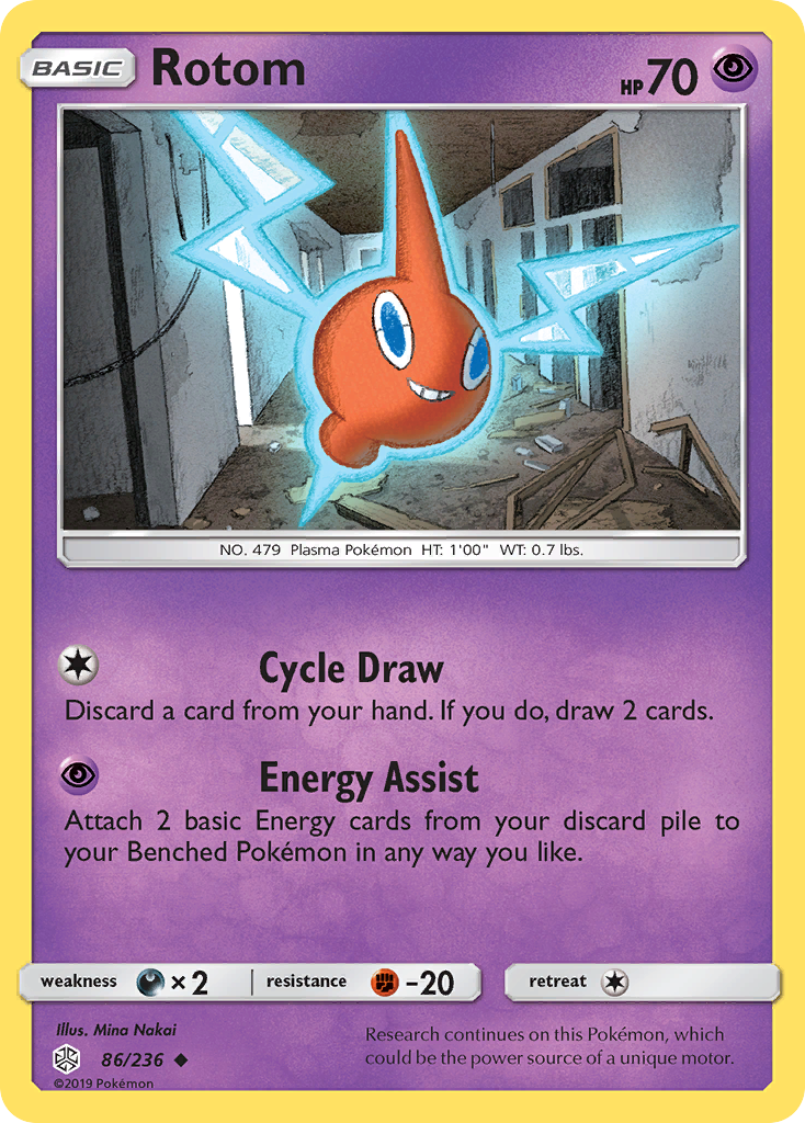 Rotom 86 Uncommon card from Cosmic Eclipse