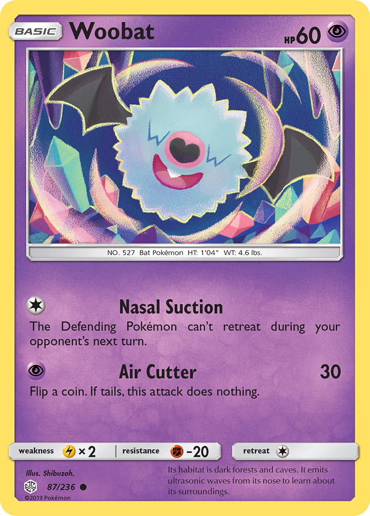 Woobat 87 Common card from Cosmic Eclipse