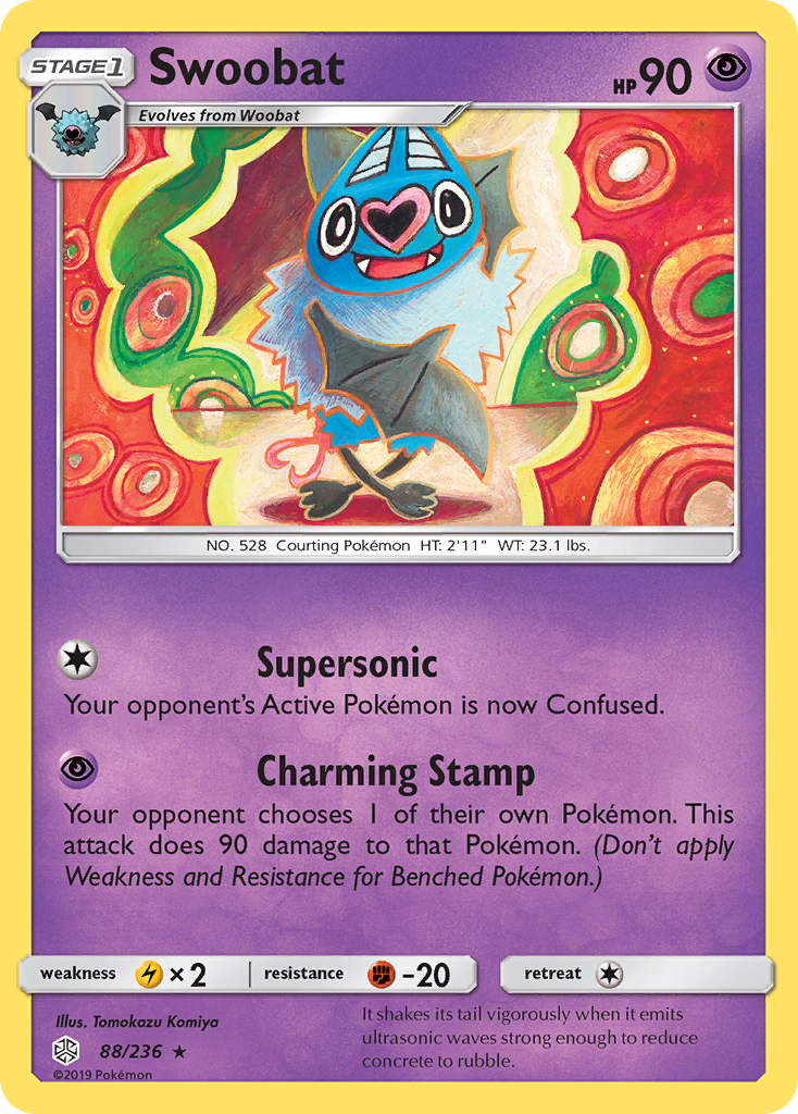 Swoobat 88 Rare card from Cosmic Eclipse