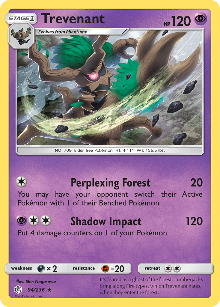 Trevenant 94 Rare card from Cosmic Eclipse