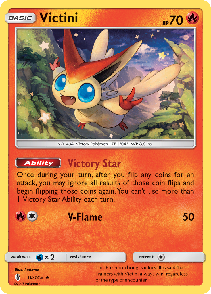 Victini 10 Rare Holo card from Guardians Rising
