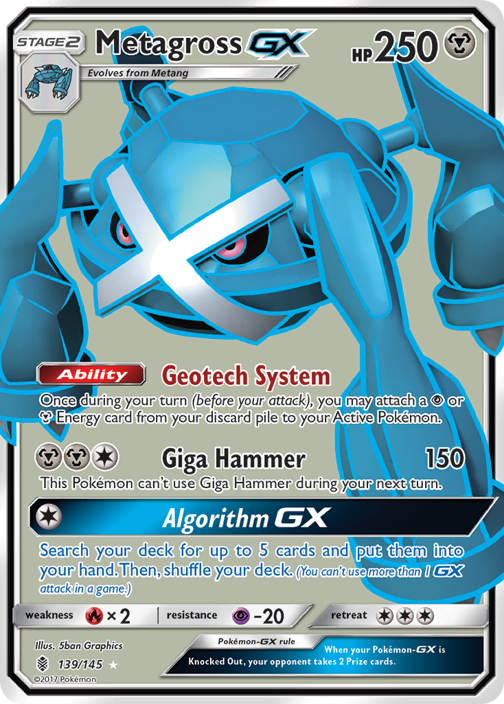 Metagross-GX 139/145 Rare Ultra card from Guardians Rising