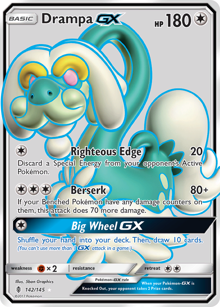 Drampa-GX 142 Rare Ultra card from Guardians Rising