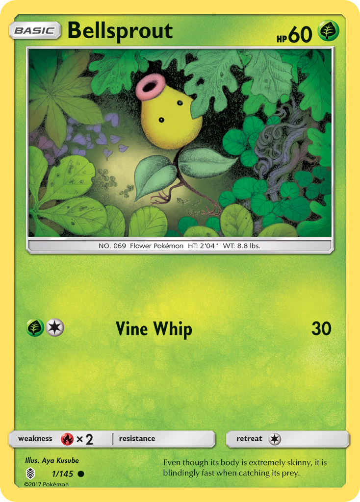 Bellsprout 1/145 Common card from Guardians Rising