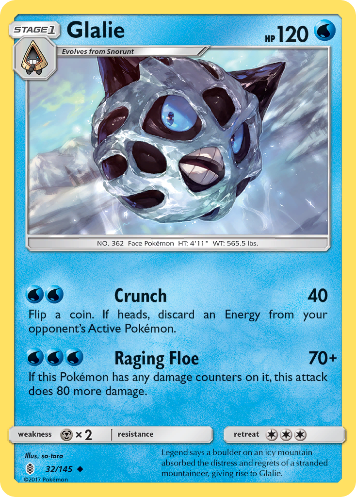 Glalie 32 Uncommon card from Guardians Rising