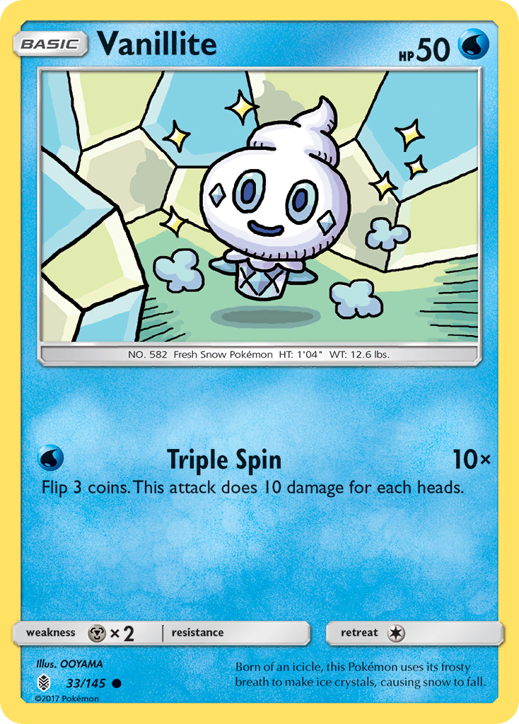 Vanillite 33/145 Common card from Guardians Rising