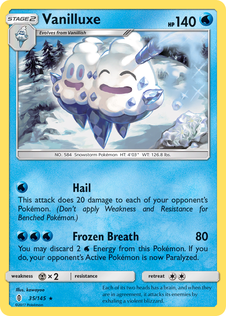 Vanilluxe 35 Rare card from Guardians Rising