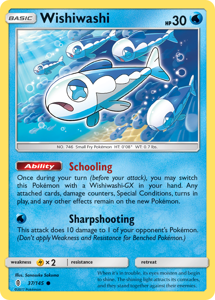 Wishiwashi 37/145 Common card from Guardians Rising