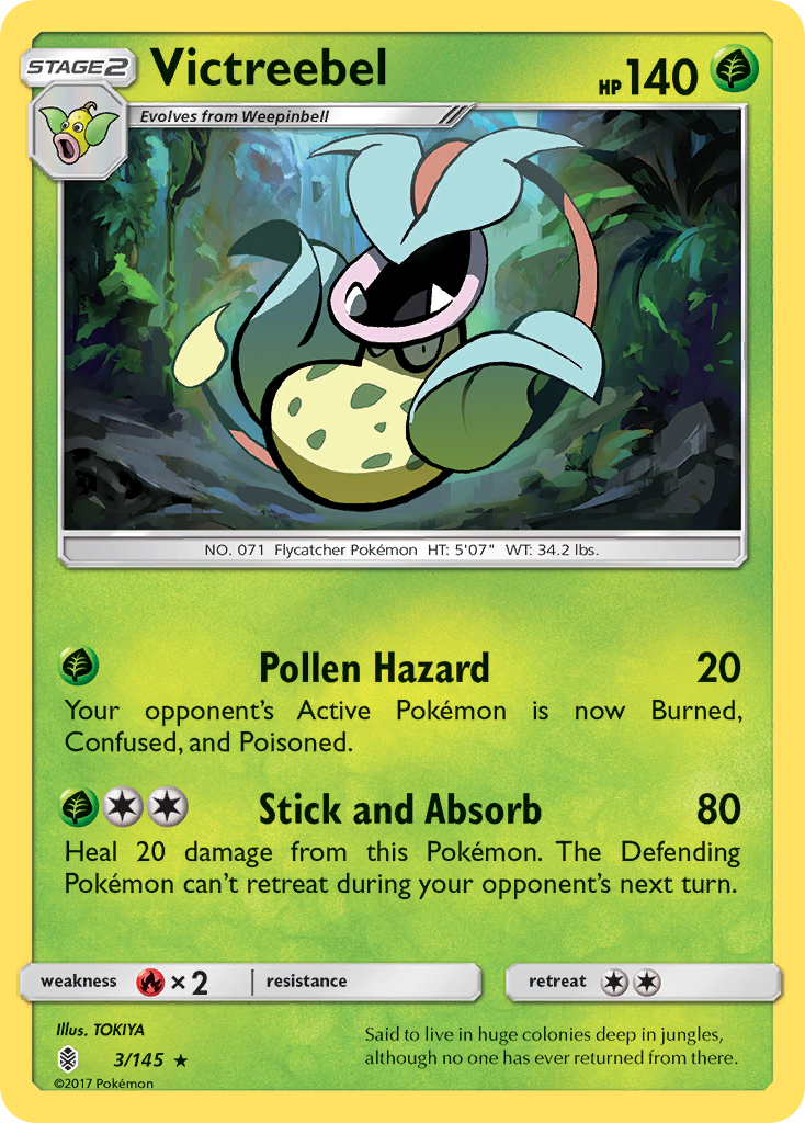 Victreebel 3 Rare card from Guardians Rising