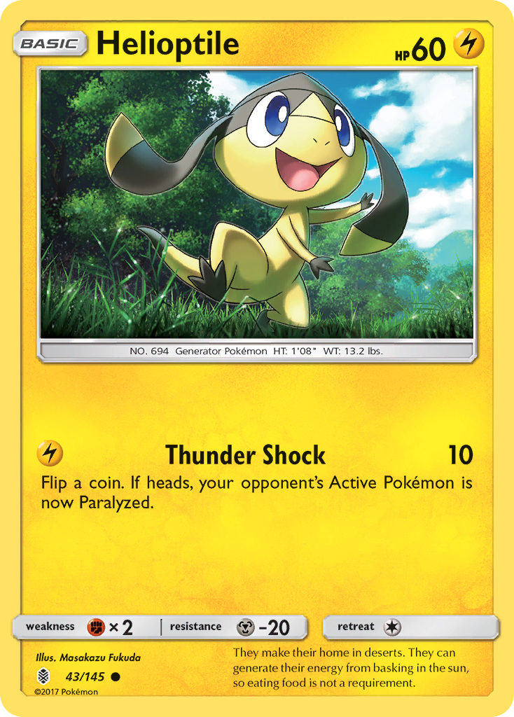 Helioptile 43/145 Common card from Guardians Rising