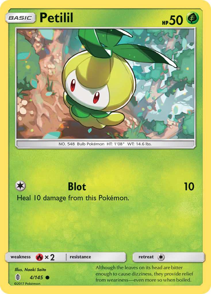 Petilil 4 Common card from Guardians Rising