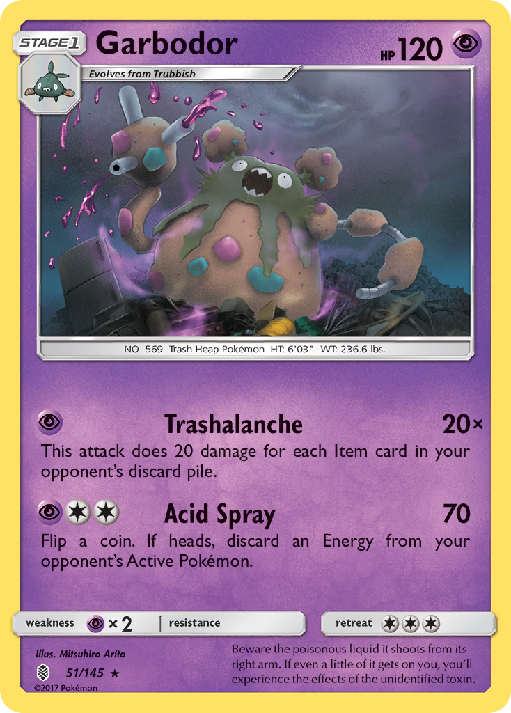 Garbodor 51 Rare card from Guardians Rising