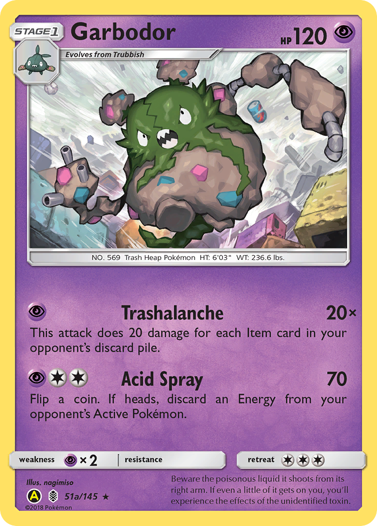 Garbodor 51a Rare card from Guardians Rising