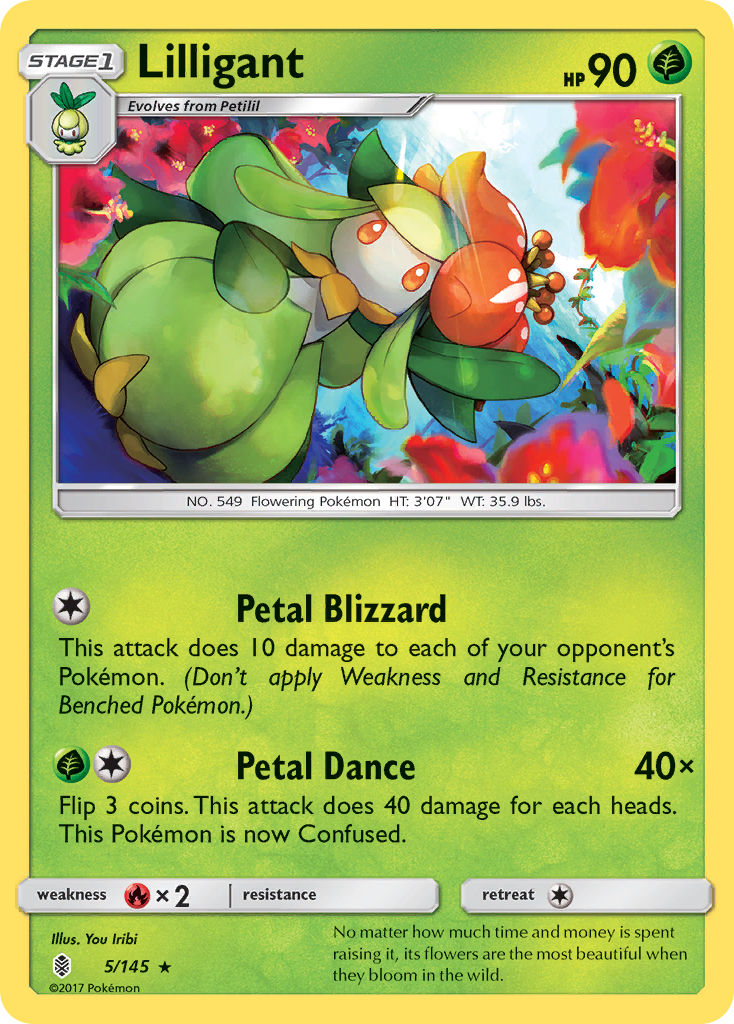 Lilligant 5 Rare card from Guardians Rising