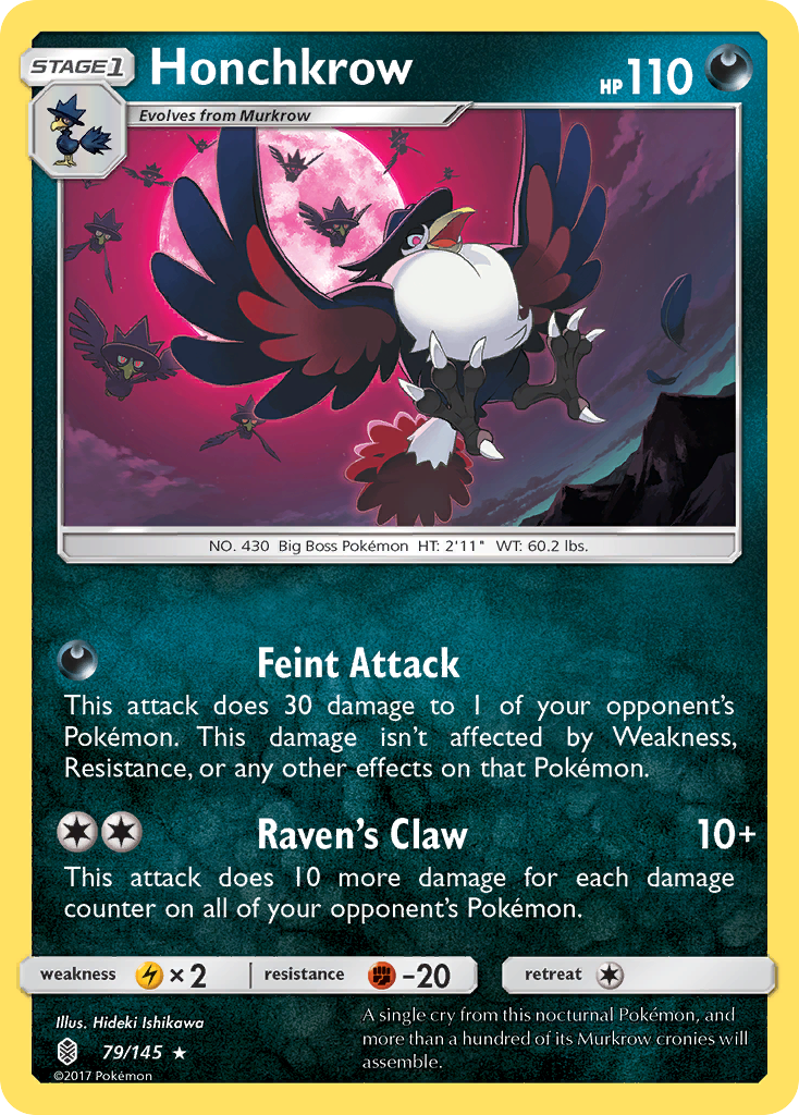 Honchkrow 79 Rare card from Guardians Rising