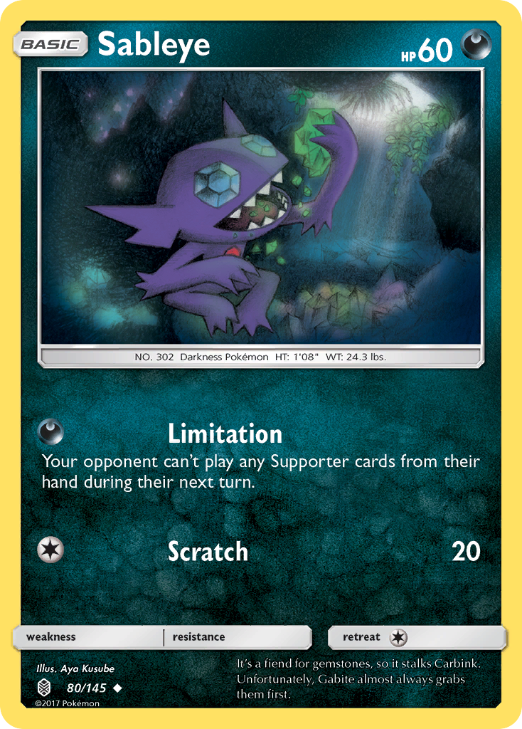 Sableye 80 Uncommon card from Guardians Rising