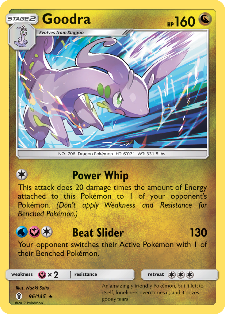 Goodra 96/145 Rare Holo card from Guardians Rising