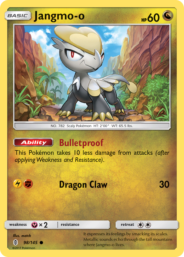Jangmo-o 98 Common card from Guardians Rising