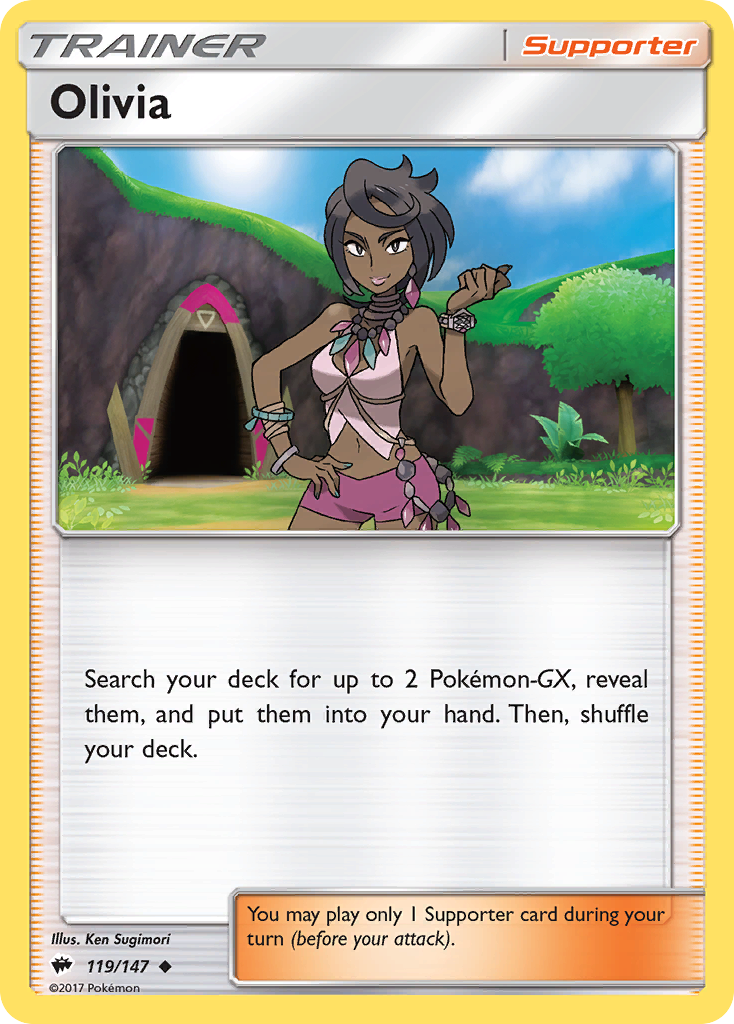 Olivia 119 Uncommon card from Burning Shadows