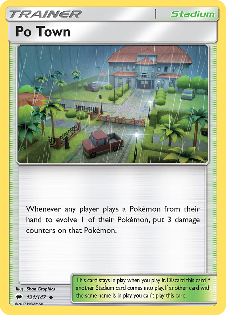 Po Town 121 Uncommon card from Burning Shadows