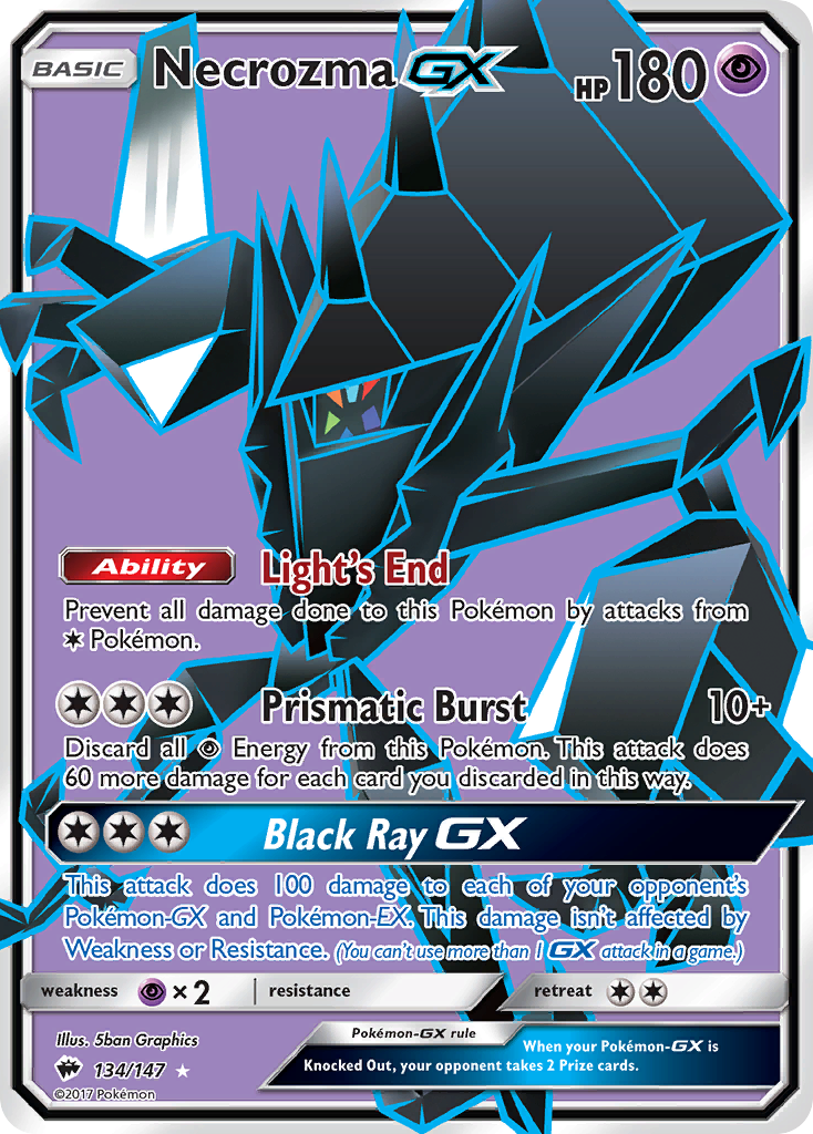 Necrozma-GX 134 Rare Ultra card from Burning Shadows