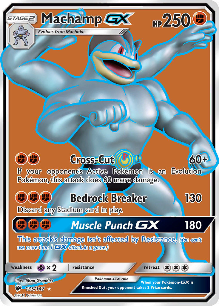 Machamp-GX 135/147 Rare Ultra card from Burning Shadows