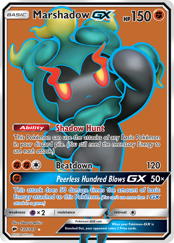 Marshadow-GX 137 Rare Ultra card from Burning Shadows