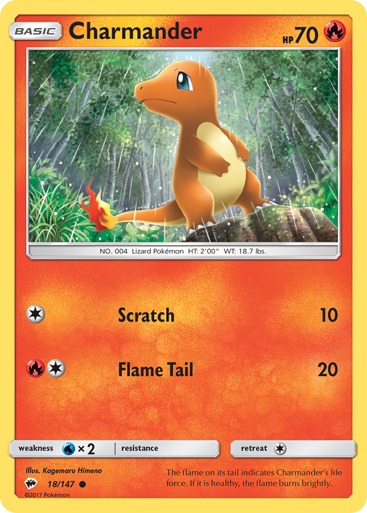 Charmander 18 Common card from Burning Shadows