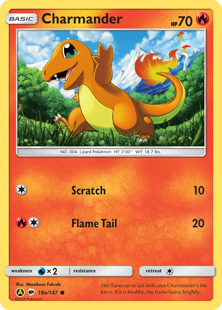 Charmander 18a Common card from Burning Shadows