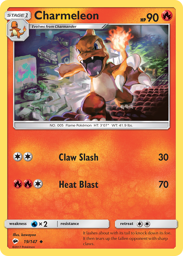 Charmeleon 19 Uncommon card from Burning Shadows