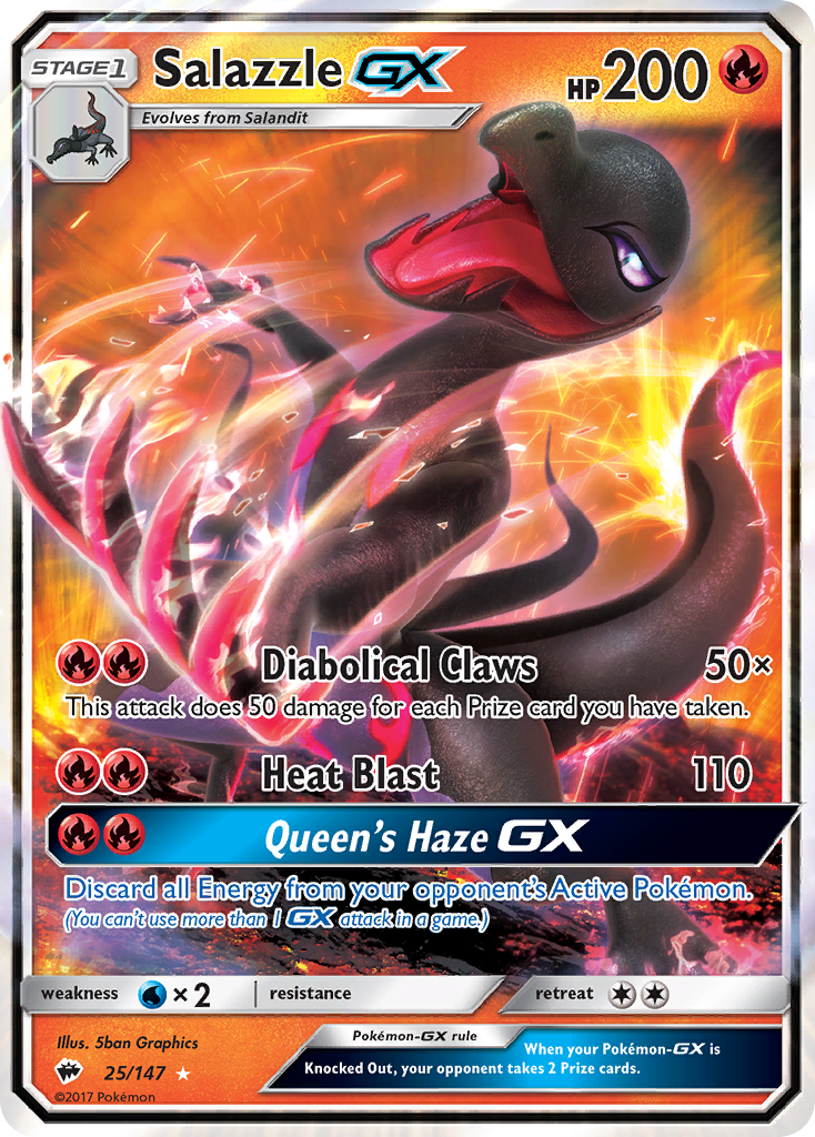 Salazzle-GX 25 Rare Holo GX card from Burning Shadows