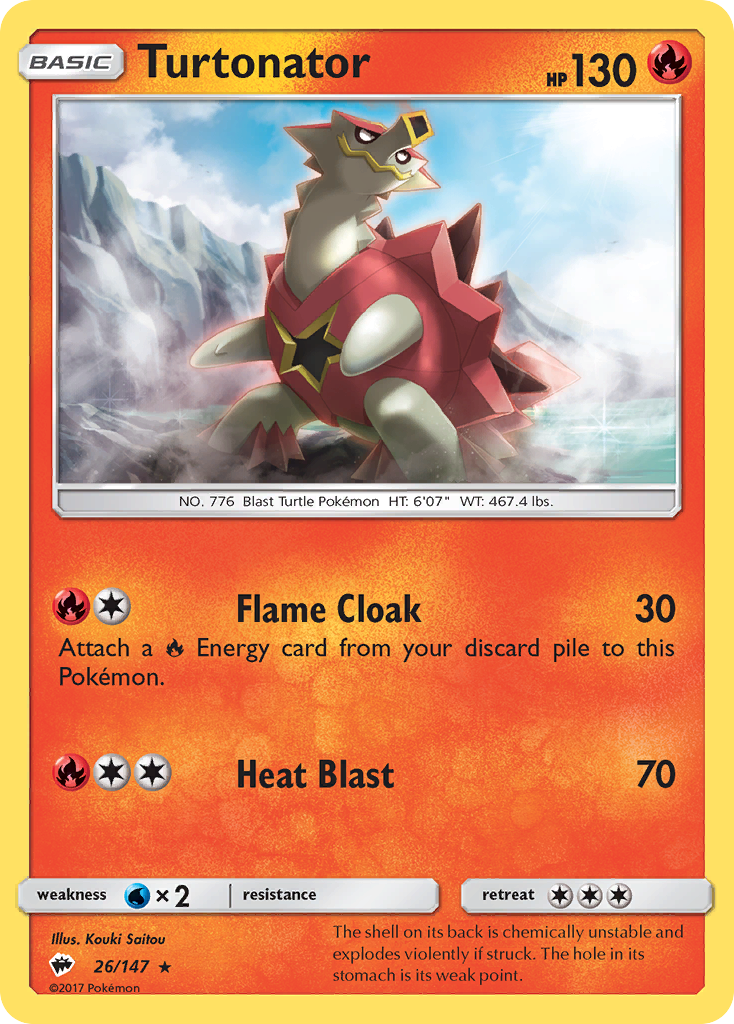 Turtonator 26/147 Rare card from Burning Shadows