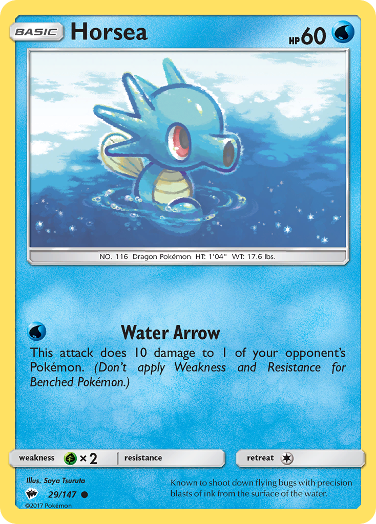 Horsea 29 Common card from Burning Shadows