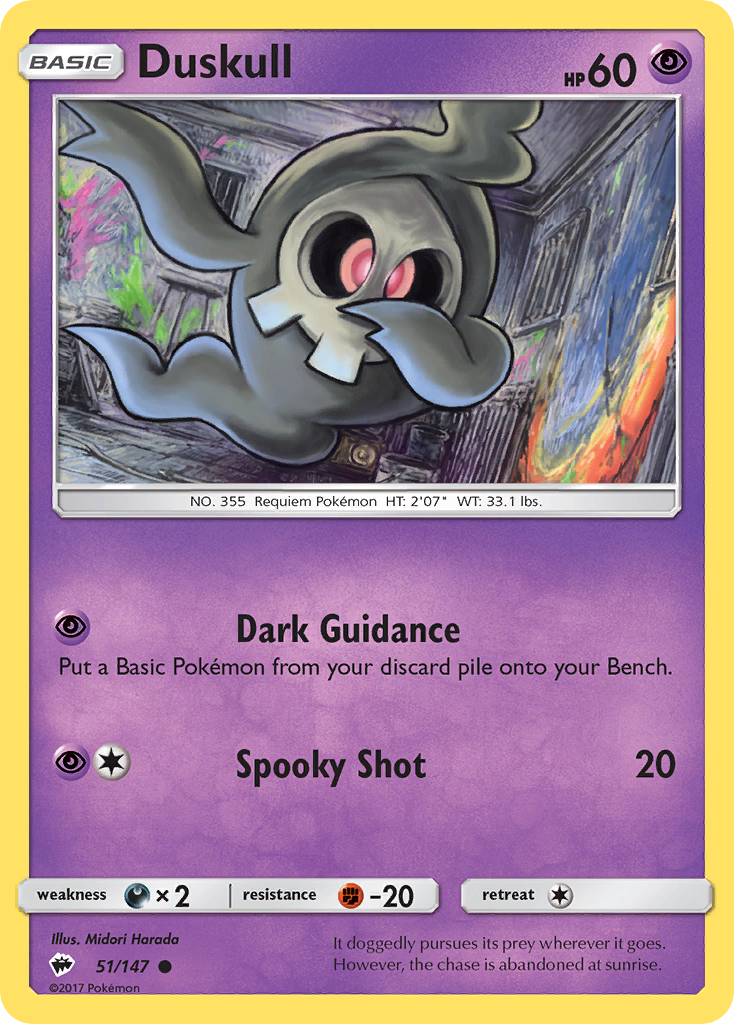 Duskull 51 Common card from Burning Shadows