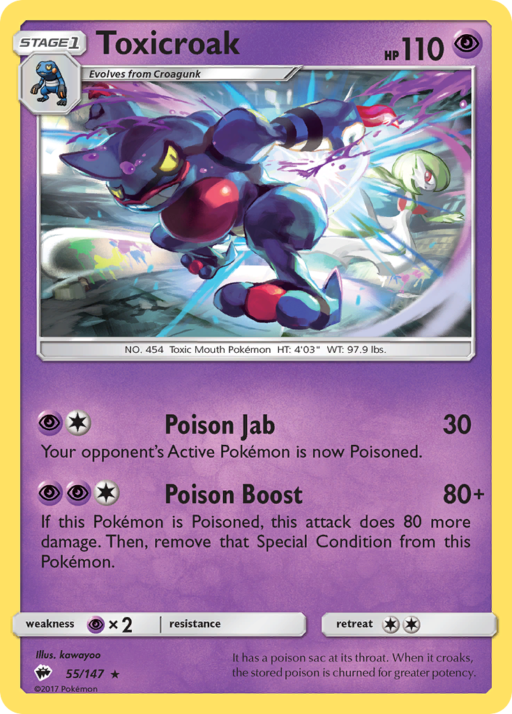 Toxicroak 55 Rare card from Burning Shadows