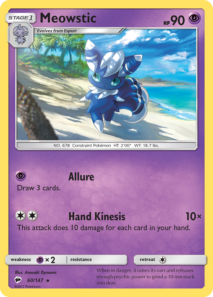 Meowstic 60/147 Rare card from Burning Shadows