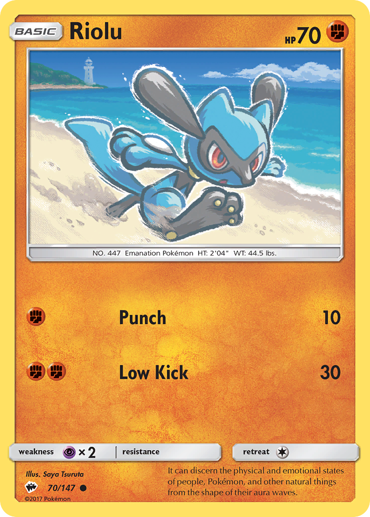 Riolu 70 Common card from Burning Shadows