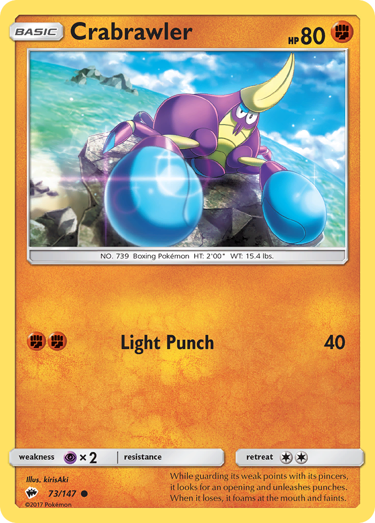 Crabrawler 73 Common card from Burning Shadows
