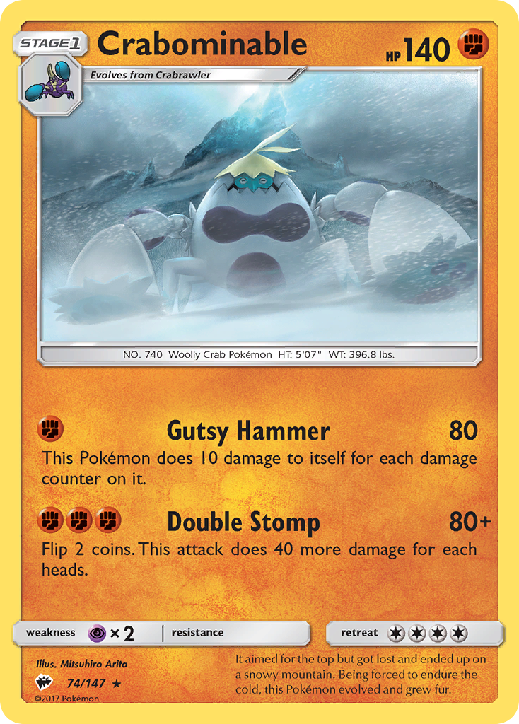 Crabominable 74 Rare card from Burning Shadows