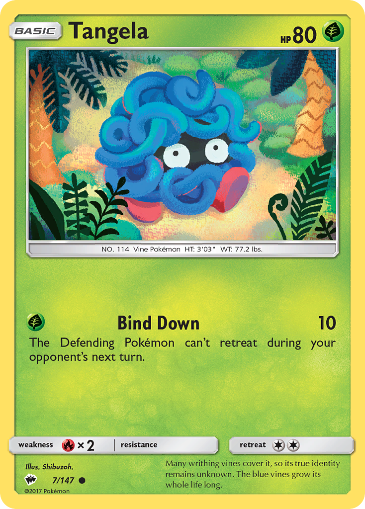 Tangela 7/147 Common card from Burning Shadows