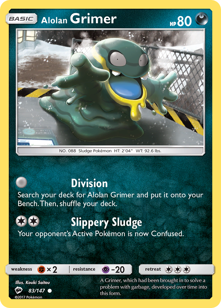 Alolan Grimer 83 Common card from Burning Shadows