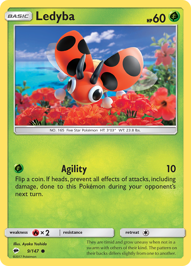 Ledyba 9/147 Common card from Burning Shadows