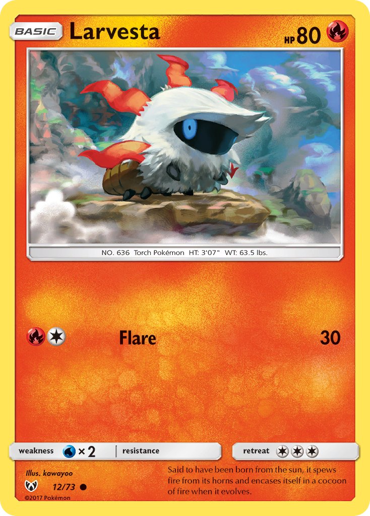 Larvesta 12 Common card from Shining Legends