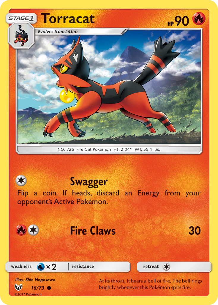 Torracat 16 Common card from Shining Legends