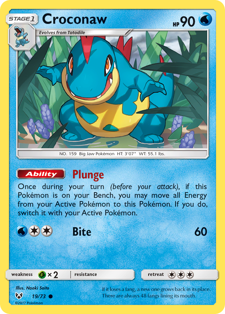 Croconaw 19 Common card from Shining Legends