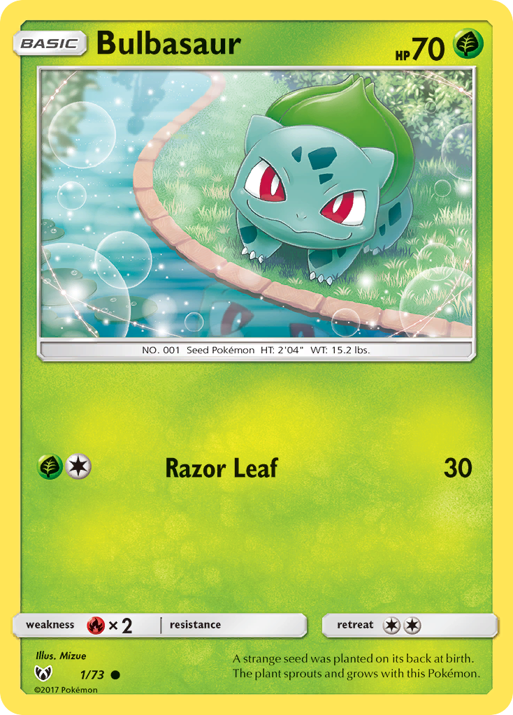 Bulbasaur 1 Common card from Shining Legends