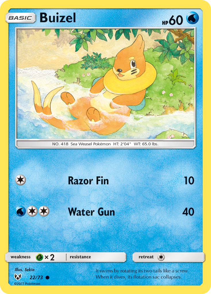 Buizel 22 Common card from Shining Legends