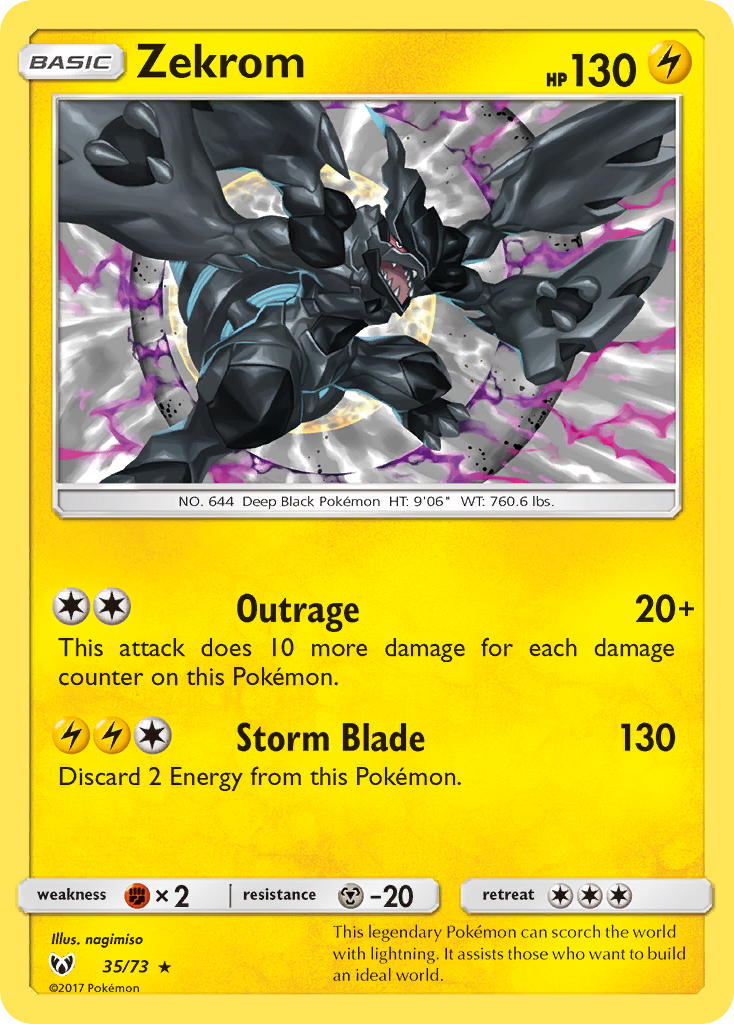 Zekrom 35/73 Rare Holo card from Shining Legends
