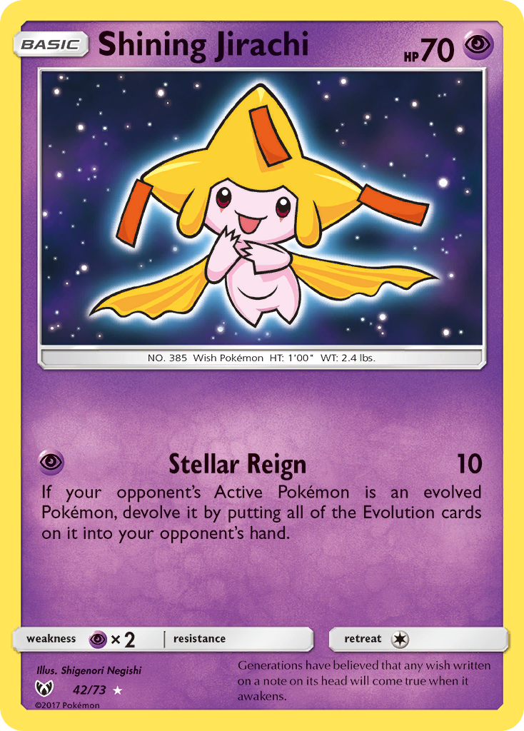Shining Jirachi 42 Rare Shining card from Shining Legends